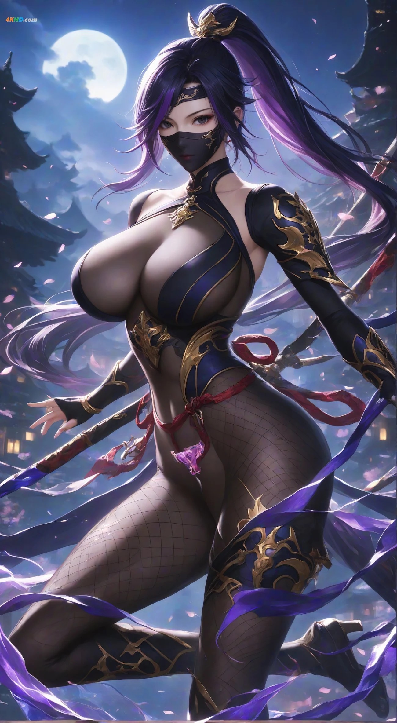 ♈ AI Generated 女忍者【墨迹】【140MB-57photos】